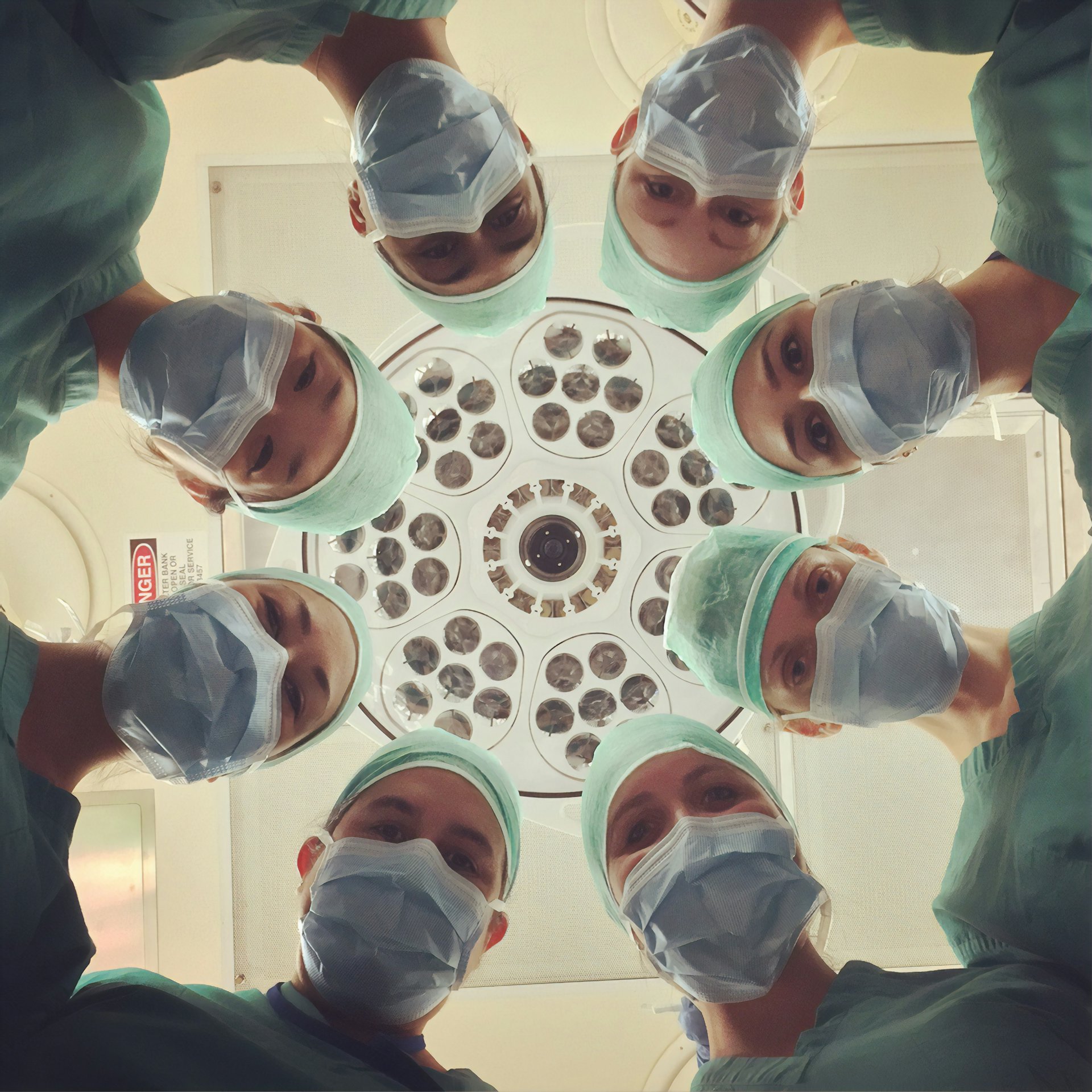 A clinical care team in an operating theatre